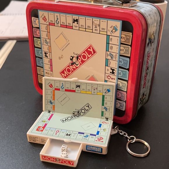 Monopoly Vtg lunchbox & Mini Keychain board plus drawer with real dice limited - Picture 6 of 6